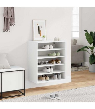 vidaXL Shoe Cabinet White 60x35x70 cm Engineered Wood — Size: 60 x 35 x 70 cm, Model: shoe cabinet without door