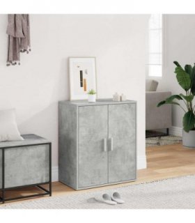 vidaXL Shoe Cabinet Concrete Grey 60x35x70 cm Engineered Wood — Size: 60 x 35 x 70 cm, Model: shoe cabinet with door
