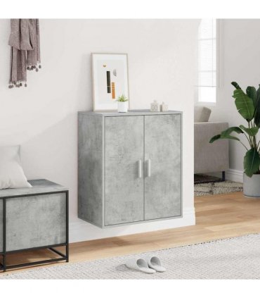 vidaXL Shoe Cabinet Concrete Grey 60x35x70 cm Engineered Wood — Size: 60 x 35 x 70 cm, Model: shoe cabinet with door