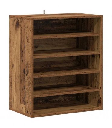 vidaXL Shoe Cabinet Old Wood 60x35x70 cm Engineered Wood — Size: 60 x 35 x 70 cm, Model: shoe cabinet without door