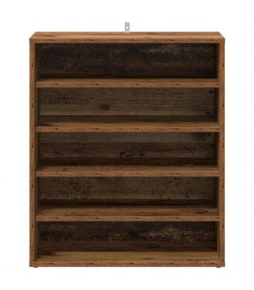 vidaXL Shoe Cabinet Old Wood 60x35x70 cm Engineered Wood — Size: 60 x 35 x 70 cm, Model: shoe cabinet without door