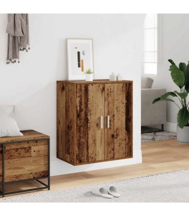 vidaXL Shoe Cabinet Old Wood 60x35x70 cm Engineered Wood — Size: 60 x 35 x 70 cm, Model: shoe cabinet with door