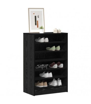 vidaXL Shoe Cabinet Black Oak 60 x 35 x 92 cm Engineered Wood — Model: Shoe cabinet without door