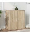 vidaXL Shoe Cabinets 2 pcs Sonoma Oak 32x35x70 cm Engineered Wood — Size: 32 x 35 x 70 cm, Model: 2x shoe cabinet with door