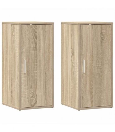 vidaXL Shoe Cabinets 2 pcs Sonoma Oak 32x35x70 cm Engineered Wood — Size: 32 x 35 x 70 cm, Model: 2x shoe cabinet with door