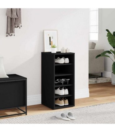 vidaXL Shoe Cabinet Black 31.5x35x70 cm Engineered Wood — Size: 31.5 x 35 x 70 cm, Model: shoe cabinet without door