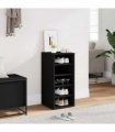 vidaXL Shoe Cabinet Black 31.5x35x70 cm Engineered Wood — Size: 31.5 x 35 x 70 cm, Model: shoe cabinet without door