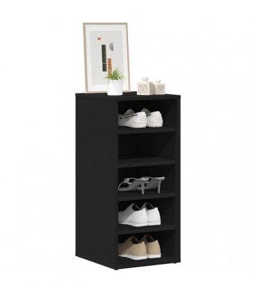 vidaXL Shoe Cabinet Black 31.5x35x70 cm Engineered Wood — Size: 31.5 x 35 x 70 cm, Model: shoe cabinet without door