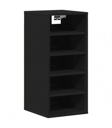 vidaXL Shoe Cabinet Black 31.5x35x70 cm Engineered Wood — Size: 31.5 x 35 x 70 cm, Model: shoe cabinet without door