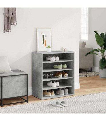 vidaXL Shoe Cabinet Concrete Grey 60x35x70 cm Engineered Wood — Size: 60 x 35 x 70 cm, Model: shoe cabinet without door