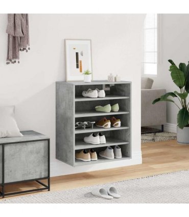 vidaXL Shoe Cabinet Concrete Grey 60x35x70 cm Engineered Wood — Size: 60 x 35 x 70 cm, Model: shoe cabinet without door