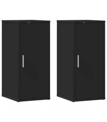 vidaXL Shoe Cabinets 2 pcs Black 32x35x70 cm Engineered Wood — Size: 32 x 35 x 70 cm, Model: 2x shoe cabinet with door