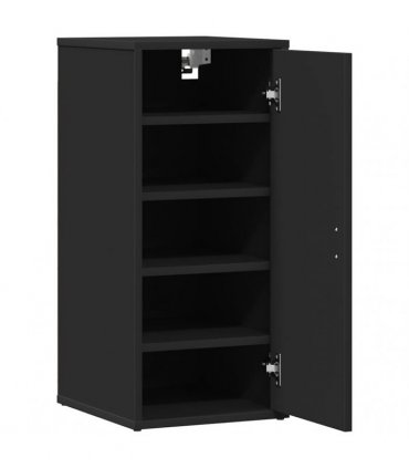 vidaXL Shoe Cabinets 2 pcs Black 32x35x70 cm Engineered Wood — Size: 32 x 35 x 70 cm, Model: 2x shoe cabinet with door