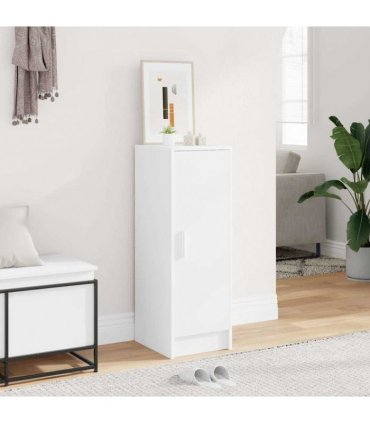vidaXL Shoe Cabinet White 32x35x92 cm Engineered Wood — Size: 32 x 35 x 92 cm, Model: shoe cabinet with door