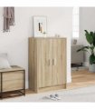 vidaXL Shoe Cabinet Sonoma Oak 60x35x92 cm Engineered Wood — Size: 60 x 35 x 92 cm, Model: shoe cabinet with door