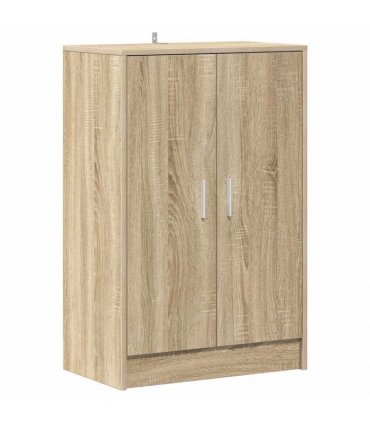 vidaXL Shoe Cabinet Sonoma Oak 60x35x92 cm Engineered Wood — Size: 60 x 35 x 92 cm, Model: shoe cabinet with door