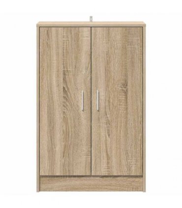 vidaXL Shoe Cabinet Sonoma Oak 60x35x92 cm Engineered Wood — Size: 60 x 35 x 92 cm, Model: shoe cabinet with door
