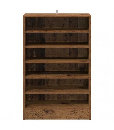 vidaXL Shoe Cabinet Old Wood 60x35x92 cm Engineered Wood — Size: 60 x 35 x 92 cm, Model: shoe cabinet without door