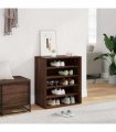 vidaXL Shoe Cabinet Brown Oak 60x35x70 cm Engineered Wood — Size: 60 x 35 x 70 cm, Model: shoe cabinet without door