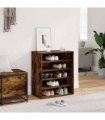 vidaXL Shoe Cabinet Smoked Oak 60x35x70 cm Engineered Wood — Size: 60 x 35 x 70 cm, Model: shoe cabinet without door