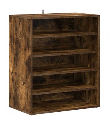 vidaXL Shoe Cabinet Smoked Oak 60x35x70 cm Engineered Wood — Size: 60 x 35 x 70 cm, Model: shoe cabinet without door