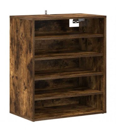vidaXL Shoe Cabinet Smoked Oak 60x35x70 cm Engineered Wood — Size: 60 x 35 x 70 cm, Model: shoe cabinet without door