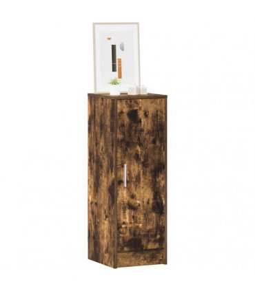 vidaXL Shoe Cabinet Smoked Oak 32x35x92 cm Engineered Wood — Size: 32 x 35 x 92 cm, Model: shoe cabinet with door