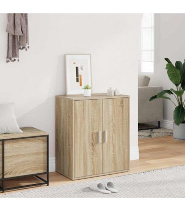 vidaXL Shoe Cabinet | Sonoma oak | Engineered wood | Compact — Size: 60 x 35 x 70 cm, Model: shoe cabinet with door