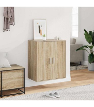 vidaXL Shoe Cabinet | Sonoma oak | Engineered wood | Compact — Size: 60 x 35 x 70 cm, Model: shoe cabinet with door