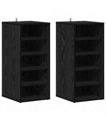 vidaXL Shoe Cabinet 2 pcs Black Oak 32 x 35 x 70 cm Engineered Wood — Model: Shoe cabinet without door