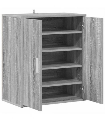vidaXL Shoe Cabinet Grey Sonoma 60x35x70 cm Engineered Wood — Size: 60 x 35 x 70 cm, Model: shoe cabinet with door