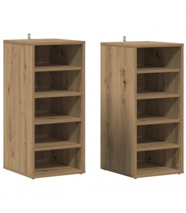 vidaXL Shoe Cabinets 2 pcs Artisan Oak 32x35x70 cm Engineered Wood — Size: 32 x 35 x 70 cm, Model: 2x shoe cabinet without door