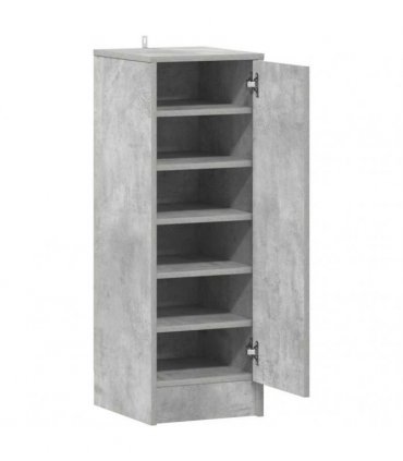 vidaXL Shoe Cabinet Concrete Grey 32x35x92 cm Engineered Wood — Size: 32 x 35 x 92 cm, Model: shoe cabinet with door