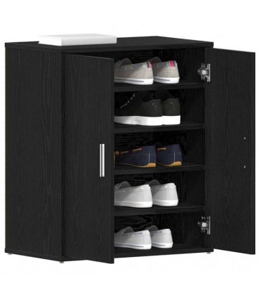 vidaXL Shoe Cabinet Black Oak 60 x 35 x 70 cm Engineered Wood — Model: Shoe cabinet with door