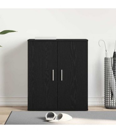 vidaXL Shoe Cabinet Black Oak 60 x 35 x 70 cm Engineered Wood — Model: Shoe cabinet with door