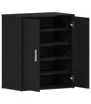 vidaXL Shoe Cabinet Black Oak 60 x 35 x 70 cm Engineered Wood — Model: Shoe cabinet with door