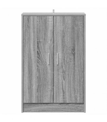 vidaXL Shoe Cabinet Grey Sonoma 60x35x92 cm Engineered Wood — Size: 60 x 35 x 92 cm, Model: shoe cabinet with door