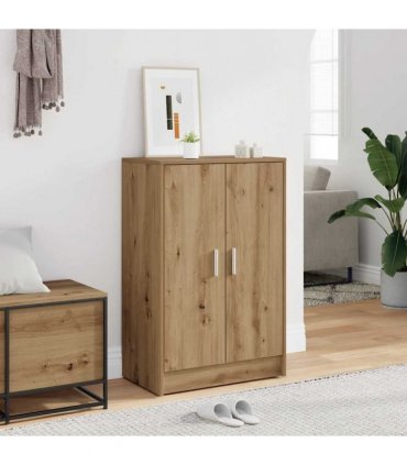 vidaXL Shoe Cabinet Artisan Oak 60x35x92 cm Engineered Wood — Size: 60 x 35 x 92 cm, Model: shoe cabinet with door
