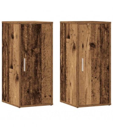 vidaXL Shoe Cabinets 2 pcs Old Wood 32x35x70 cm Engineered Wood — Size: 32 x 35 x 70 cm, Model: 2x shoe cabinet with door