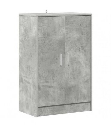 vidaXL Shoe Cabinet Concrete Grey 60x35x92 cm Engineered Wood — Size: 60 x 35 x 92 cm, Model: shoe cabinet with door