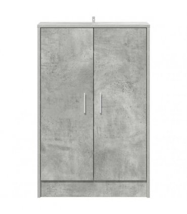 vidaXL Shoe Cabinet Concrete Grey 60x35x92 cm Engineered Wood — Size: 60 x 35 x 92 cm, Model: shoe cabinet with door