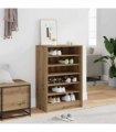 vidaXL Shoe Cabinet Artisan Oak 60x35x92 cm Engineered Wood — Size: 60 x 35 x 92 cm, Model: shoe cabinet without door