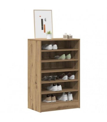 vidaXL Shoe Cabinet Artisan Oak 60x35x92 cm Engineered Wood — Size: 60 x 35 x 92 cm, Model: shoe cabinet without door