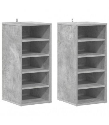 vidaXL Shoe Cabinets 2 pcs Concrete Grey 31.5x35x70 cm Engineered — Size: 31.5 x 35 x 70 cm, Model: 2x shoe cabinet without door