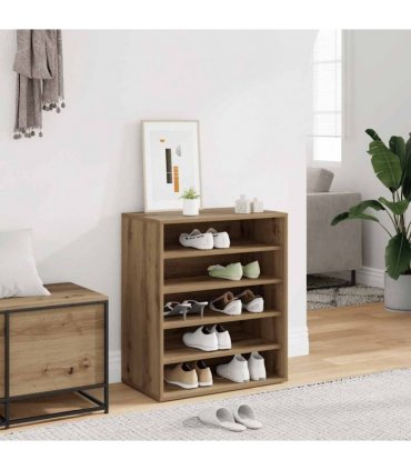 vidaXL Shoe Cabinet Artisan Oak 60x35x70 cm Engineered Wood — Size: 60 x 35 x 70 cm, Model: shoe cabinet without door