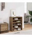 vidaXL Shoe Cabinet Artisan Oak 60x35x70 cm Engineered Wood — Size: 60 x 35 x 70 cm, Model: shoe cabinet without door