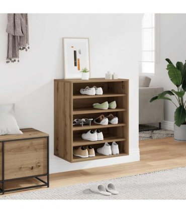 vidaXL Shoe Cabinet Artisan Oak 60x35x70 cm Engineered Wood — Size: 60 x 35 x 70 cm, Model: shoe cabinet without door