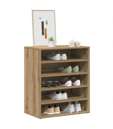 vidaXL Shoe Cabinet Artisan Oak 60x35x70 cm Engineered Wood — Size: 60 x 35 x 70 cm, Model: shoe cabinet without door