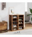 vidaXL Shoe Cabinets 2 pcs Old Wood 32x35x70 cm Engineered Wood — Size: 32 x 35 x 70 cm, Model: 2x shoe cabinet without door