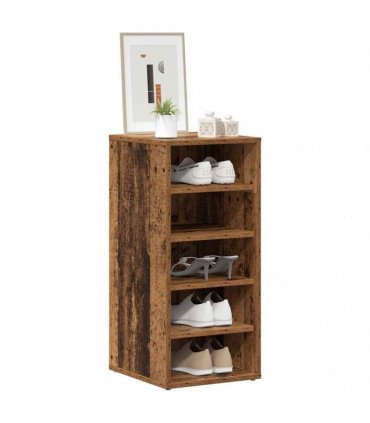 vidaXL Shoe Cabinets 2 pcs Old Wood 32x35x70 cm Engineered Wood — Size: 32 x 35 x 70 cm, Model: 2x shoe cabinet without door